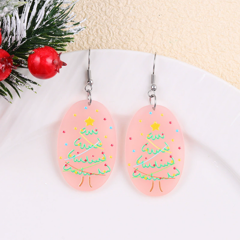 Christmas Tree Acrylic Earrings Manufacturer - Personalized Candy Colored for Women