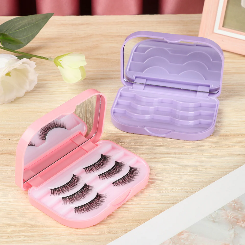 False Eyelashes Storage Box Manufacturer - 3 Layer Portable Organizer with Mirror