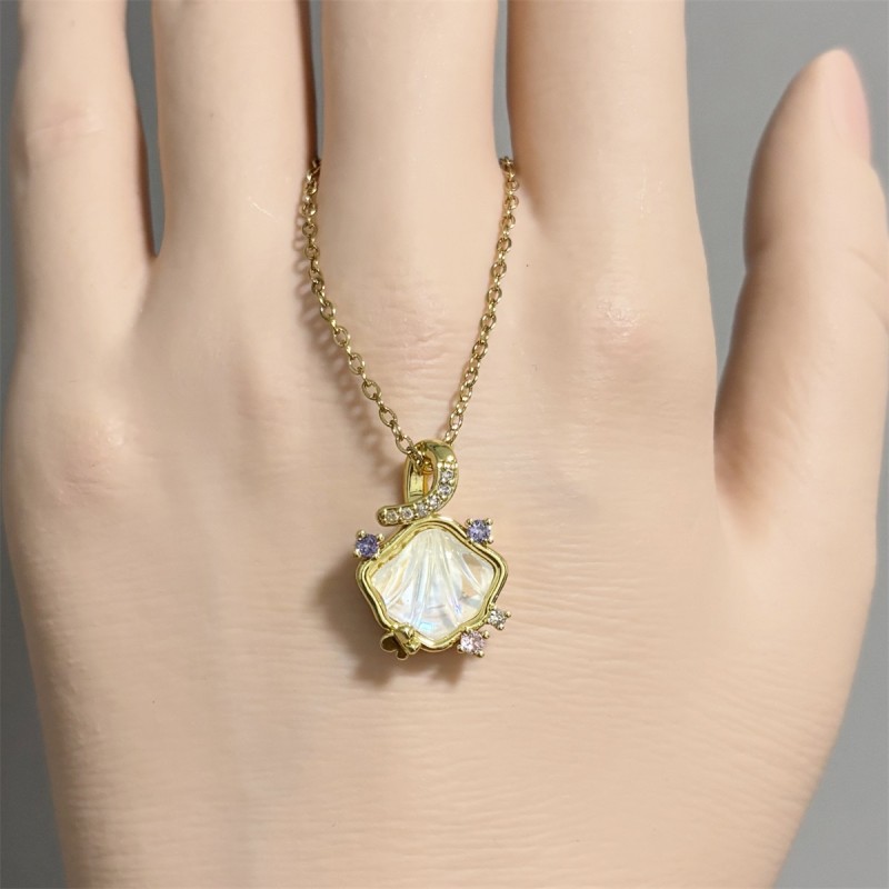 Stainless Steel Necklace Factory - OEM Rose Gold Pearl Pendant for Women