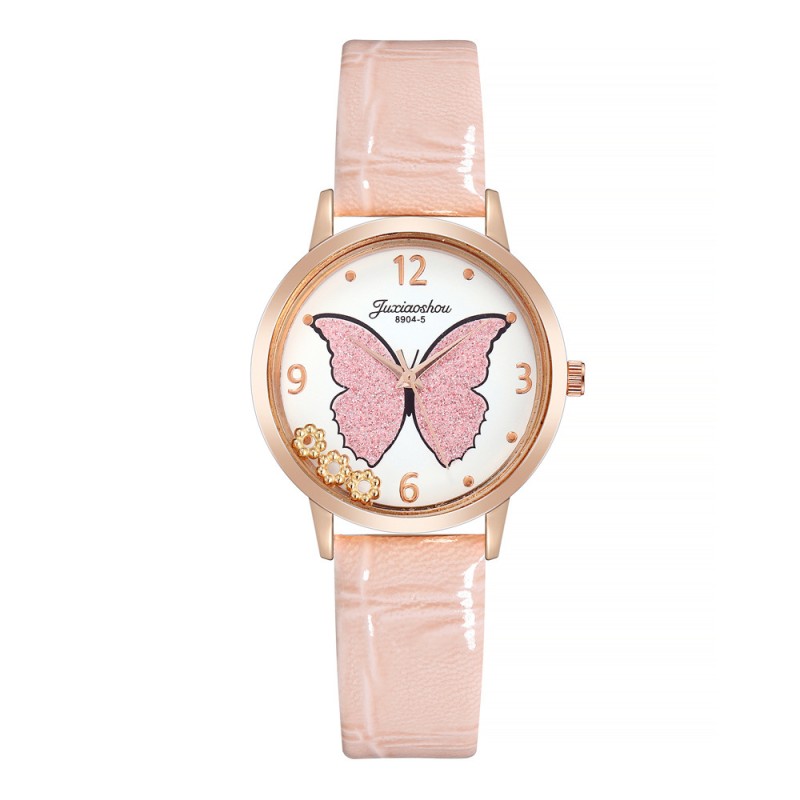 Belt Watch Manufacturer - OEM Rhinestones Butterfly Pattern Quartz Ladies