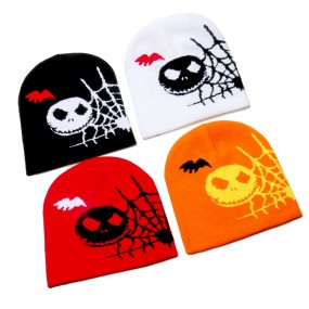 Knitted Hat Manufacturer - OEM Halloween Spider Bat Warm Hat for Women Men