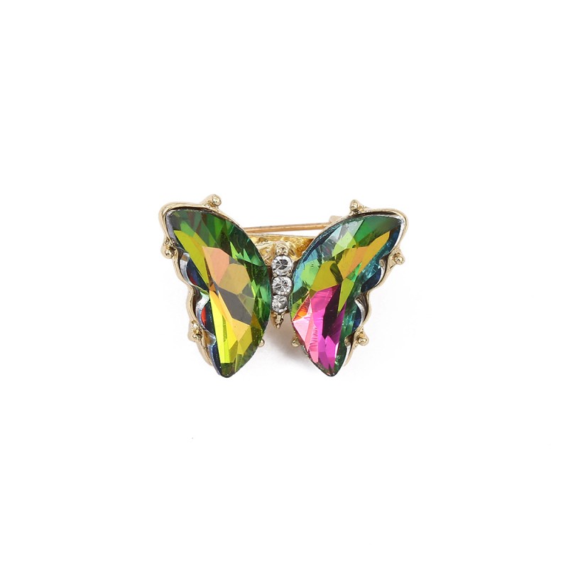 Butterfly Brooch Manufacturer - OEM Colorful Gemstone Diamond Encrusted Pin