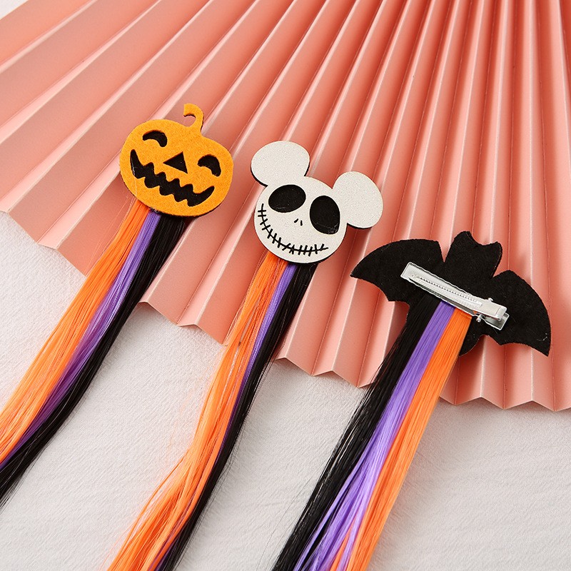 Halloween Hairpin Manufacturer - OEM Children Braid Wig Black Cosplay Decoration