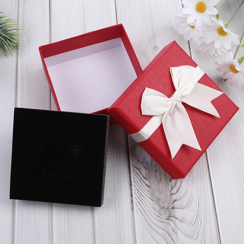 Gift Box Manufacturer - OEM 8*8*3.5cm Bow Knot Earrings Necklace Box