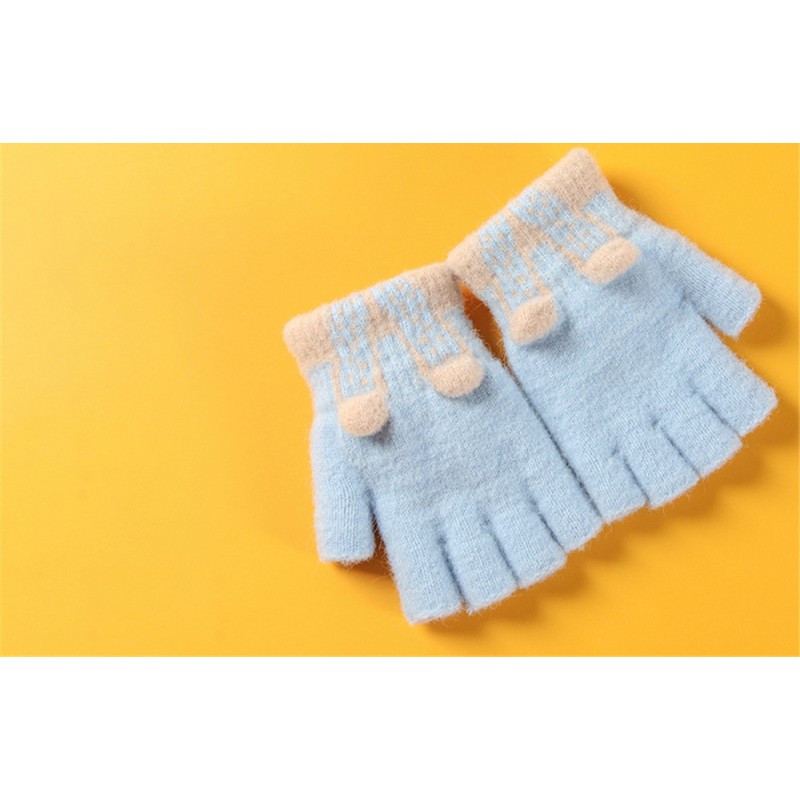 Children Gloves Factory - OEM Plush Half Finger Winter Keep Warm Gloves
