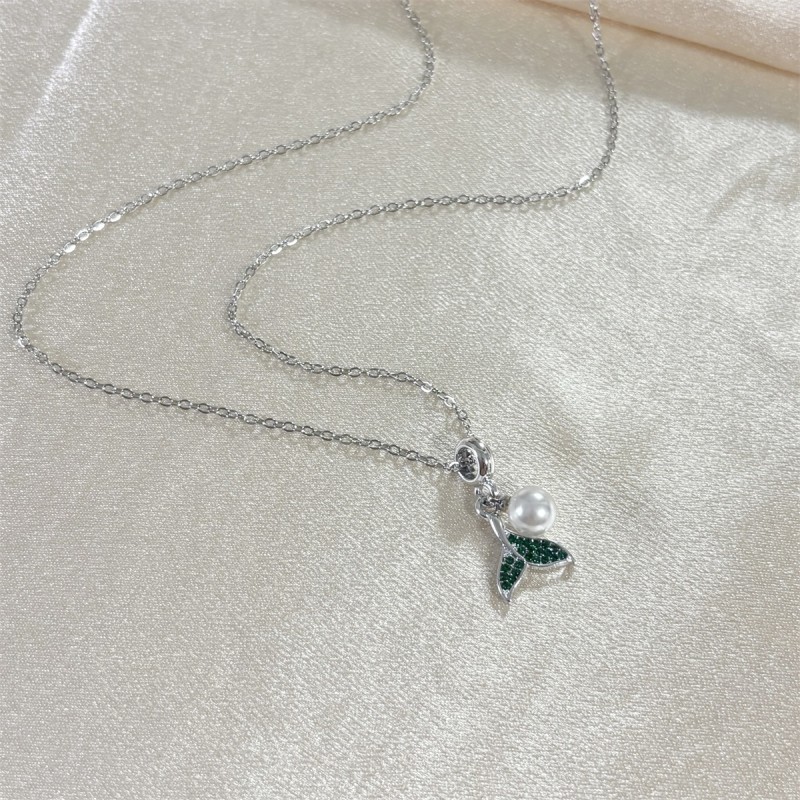 Stainless Steel Necklace Manufacturer - OEM Alloy Pendant Pearl Ladies Jewelry