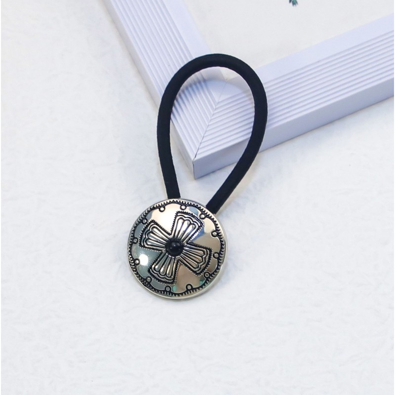 Denim Hair Rope Factory - OEM Retro Pumpkin Flower Turquoise Circle