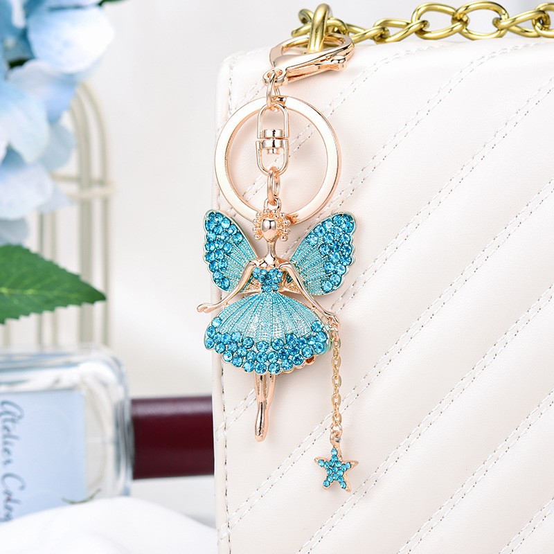 Ballerina Keychain Manufacturer - OEM Flower Fairy Rhinestone Butterfly Gift