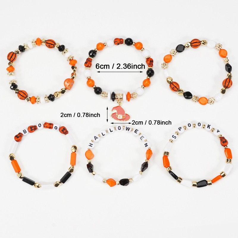 Halloween Bracelet Manufacturer - OEM Crystal Polymer Clay Beaded Bangle
