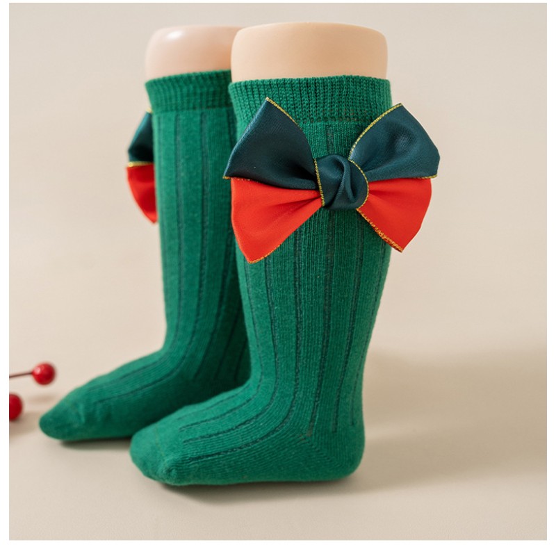 Knitted Socks Factory - OEM Children's Mid-tube Red Christmas Calf Socks
