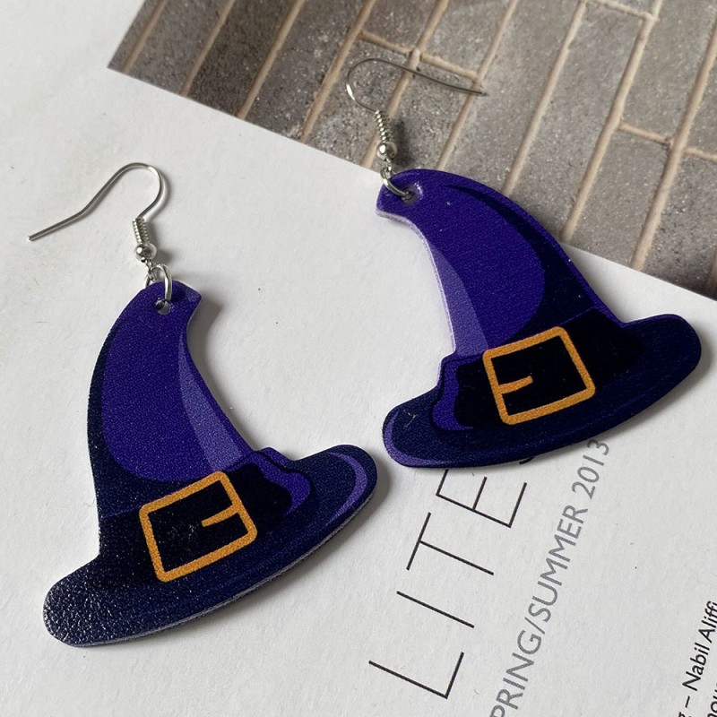 Leather Earrings Manufacturer - OEM Drop-shaped Pumpkin Lamp Double-sided