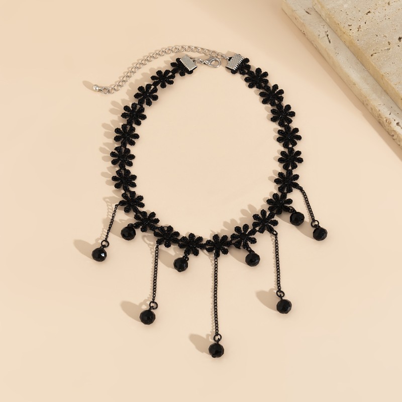 Lolita Choker Factory - OEM Black Gothic Water Drop Tassel Pendant Jewelry