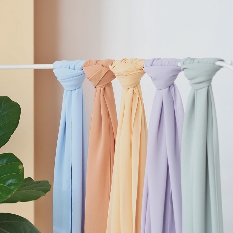 Chiffon Scarf Manufacturer - OEM 54 Colors Solid Headscarf Women Hijab