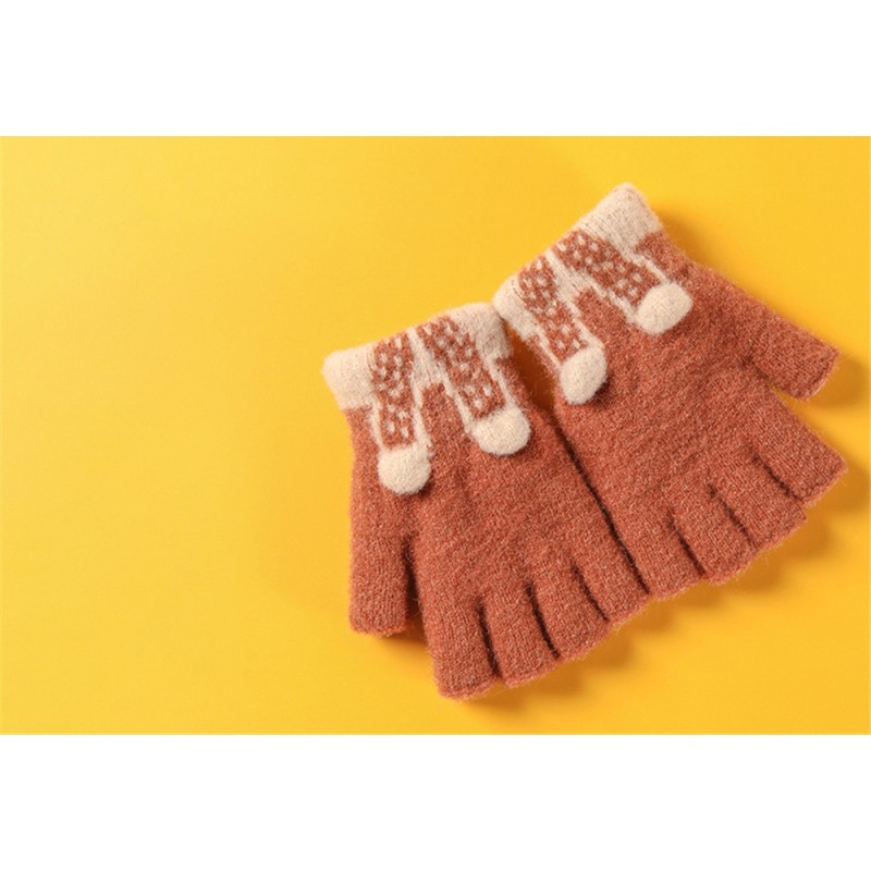 Children Gloves Factory - OEM Plush Half Finger Winter Keep Warm Gloves