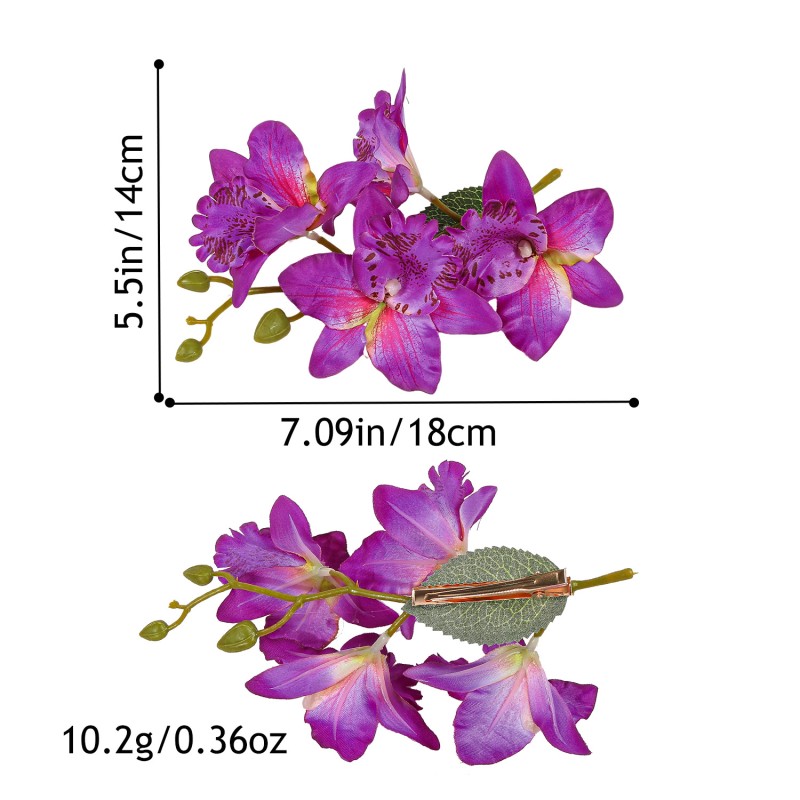 Orchid Hairpin Manufacturer - OEM Plastic Side Bangs Hairclip for Holiday