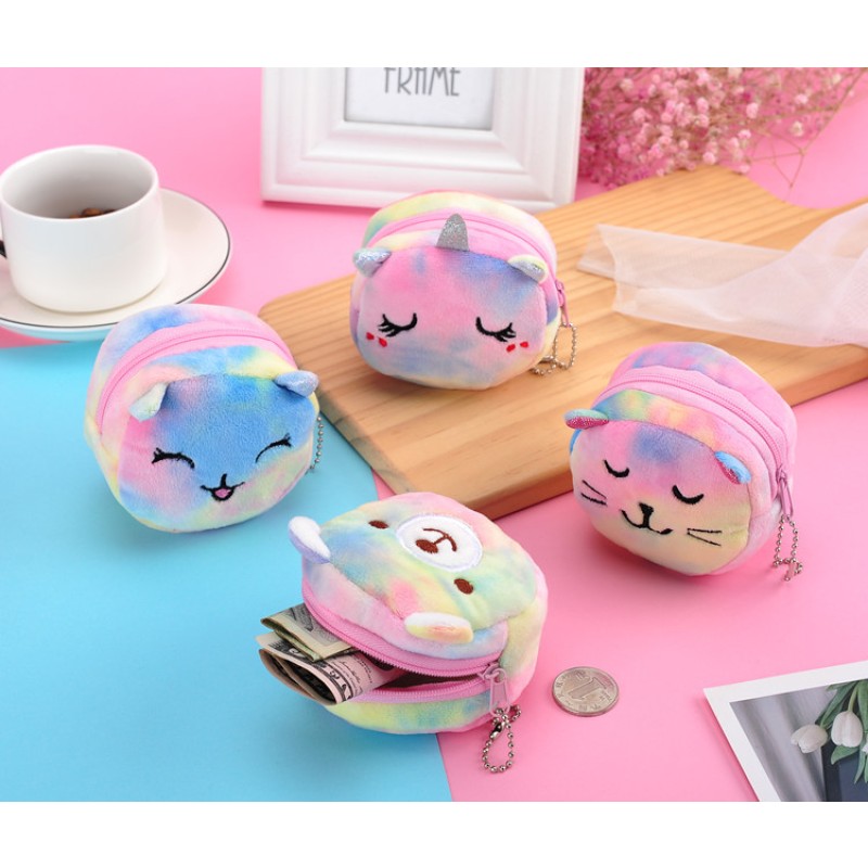 Coin Purse Factory - OEM Mini 3D Round Plush Change Bag Small Gift