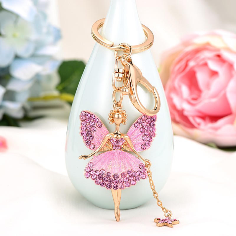 Ballerina Keychain Manufacturer - OEM Flower Fairy Rhinestone Butterfly Gift