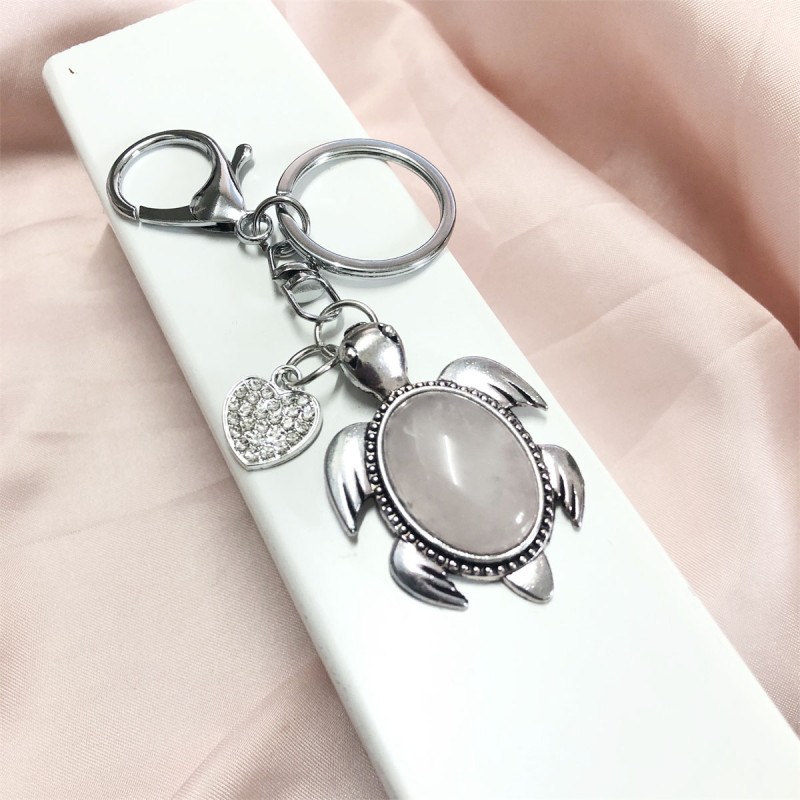 Turtle Keychain Factory - OEM Natural Stone Sea Life Diamond Heart Charm