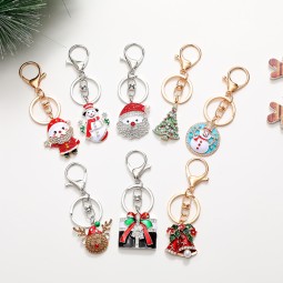 Christmas Keychain Factory - OEM Diamond Santa Elk Snowman Pendant Gift