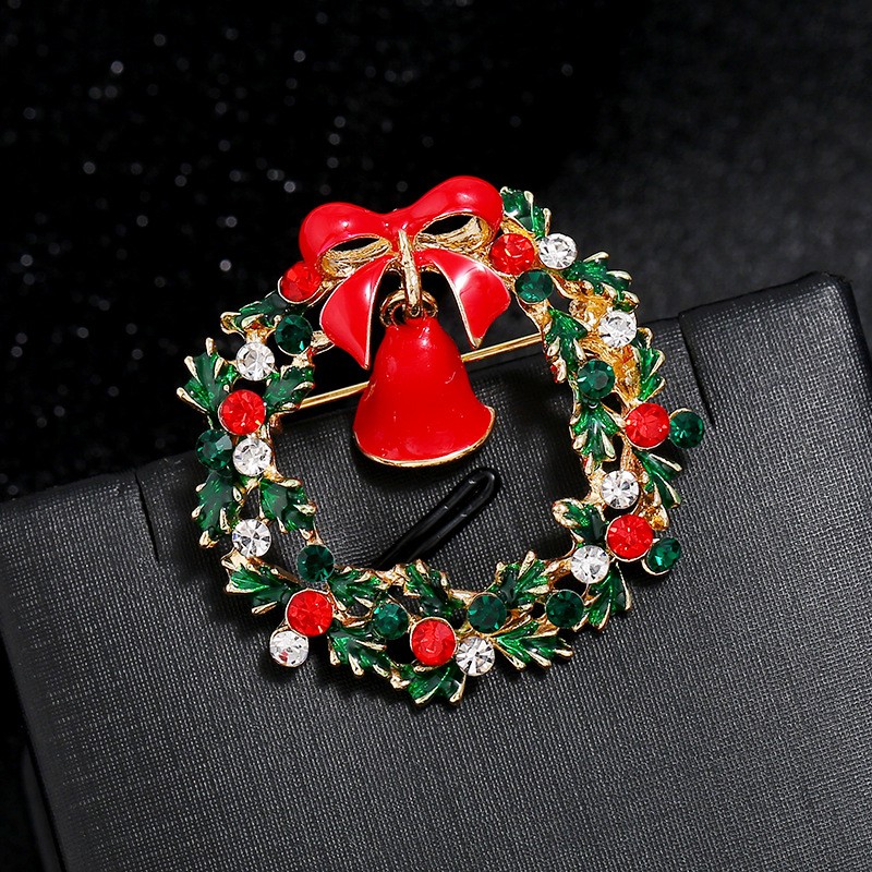 Christmas Brooch Manufacturer - OEM Alloy Rhinestone Hat Clothing Accessories