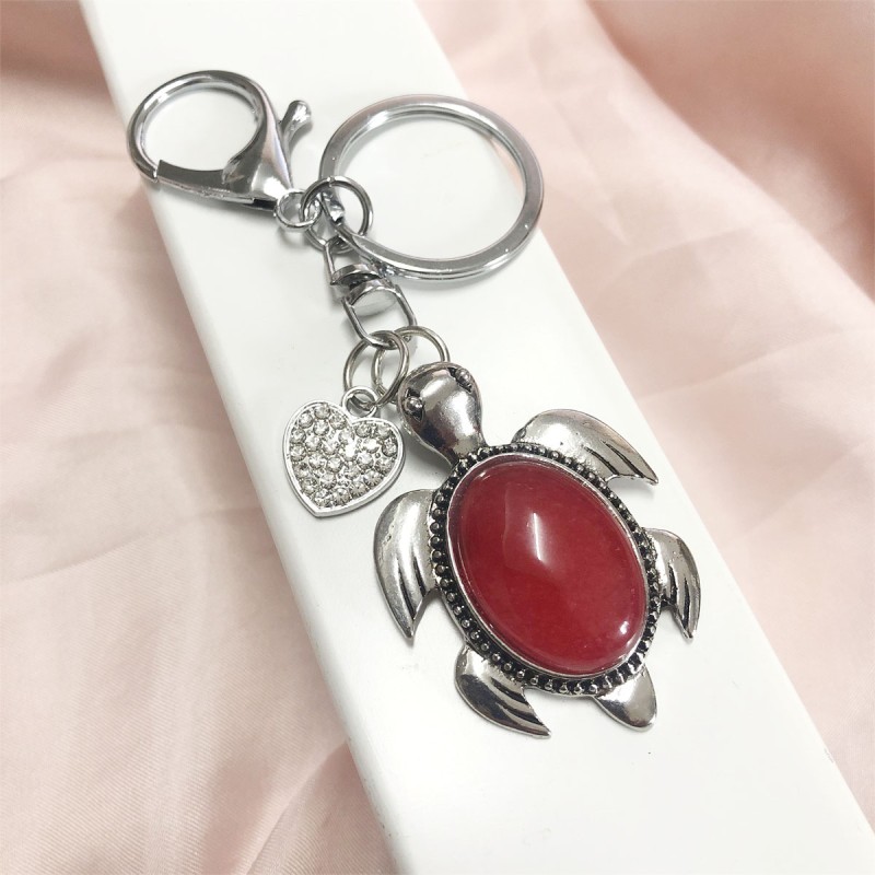 Turtle Keychain Factory - OEM Natural Stone Sea Life Diamond Heart Charm