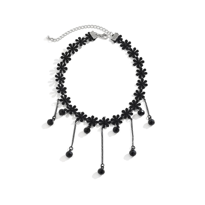 Lolita Choker Factory - OEM Black Gothic Water Drop Tassel Pendant Jewelry