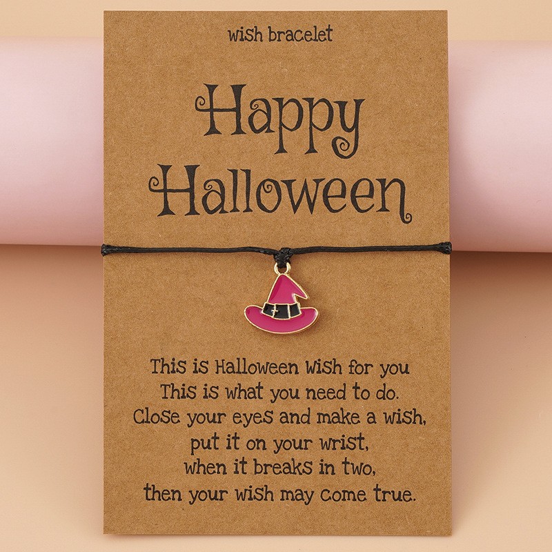 Waxed Rope Bracelet Manufacturer - OEM 6 Models Halloween Broom Pendant