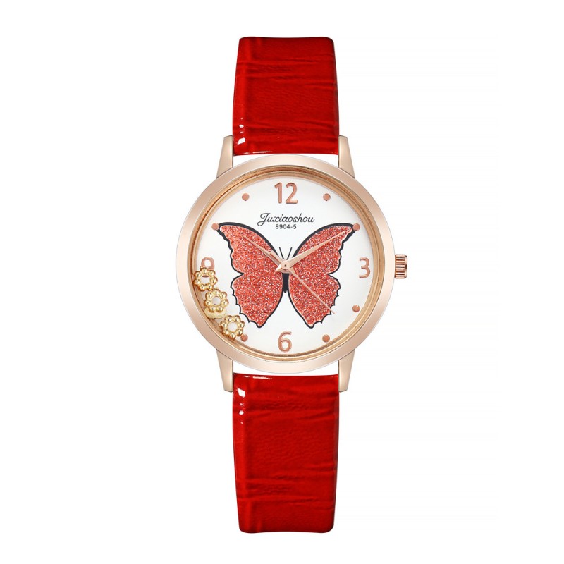 Belt Watch Manufacturer - OEM Rhinestones Butterfly Pattern Quartz Ladies