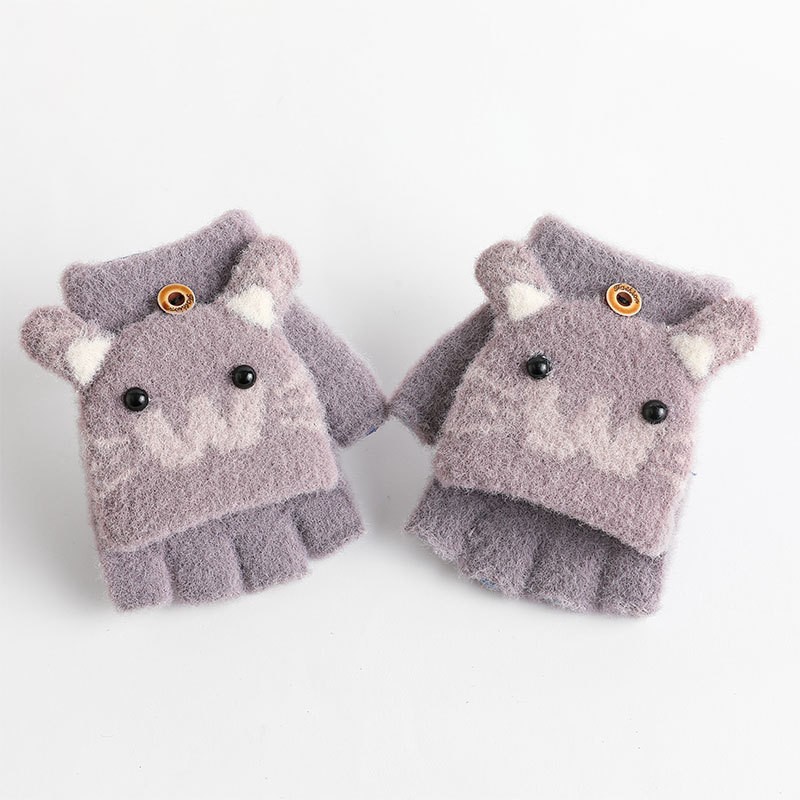 Children Gloves Manufacturer - OEM Winter Warm Soft Cartoon Cat Baby Gloves