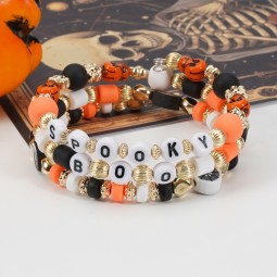 Halloween Bracelet Manufacturer - OEM 3PC Clay Letter String Beads Party
