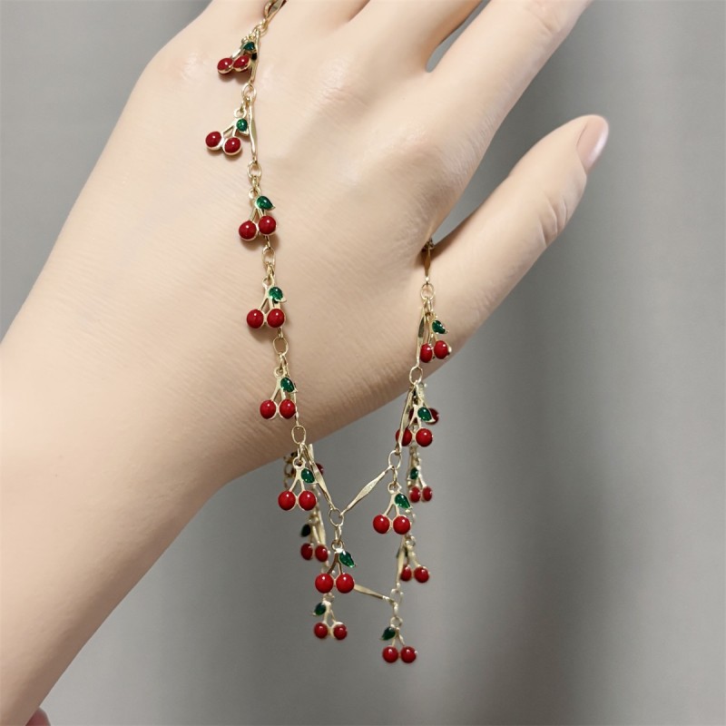 Cherry Necklace Factory - OEM Red Cherry Charms Women Gift Jewelry