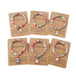 Christmas Bracelet Factory - OEM Elastic Elk Christmas Tree Pendant Jewelry