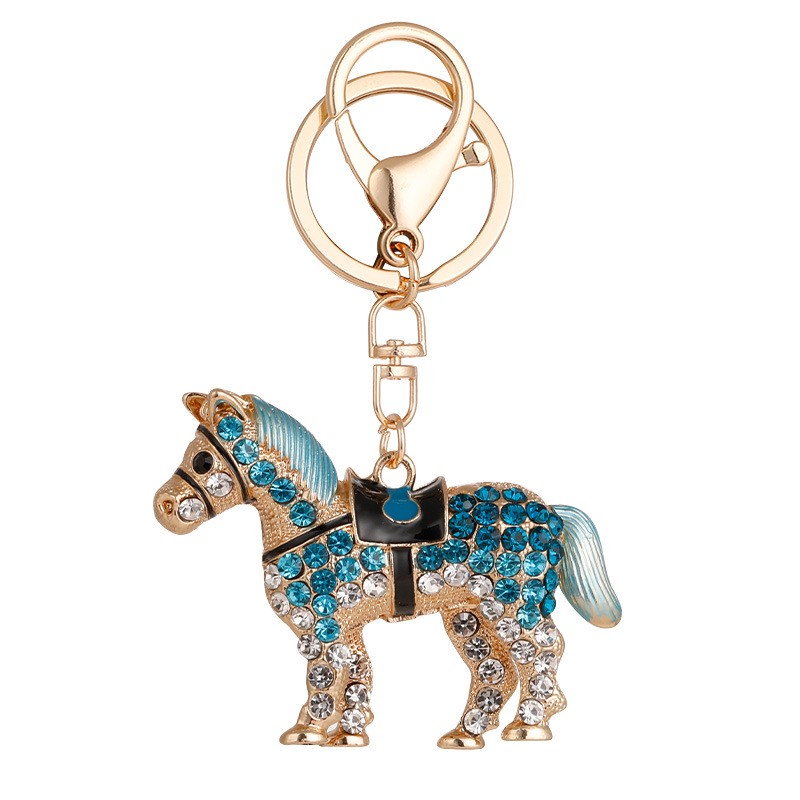Horse Keychain Manufacturer - OEM Zodiac Pony Alloy Diamond Animal Key Chain