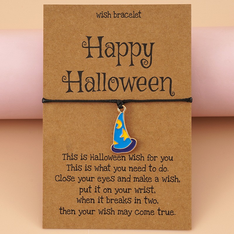 Woven Bracelet Manufacturer - OEM 8 Models Witch Hat Skull Pendant Halloween