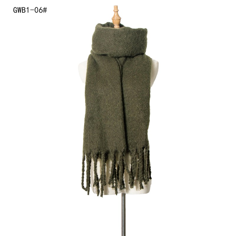 Winter Scarf Factory - OEM Lady Warm Long Pure Color Cashmere Shawl