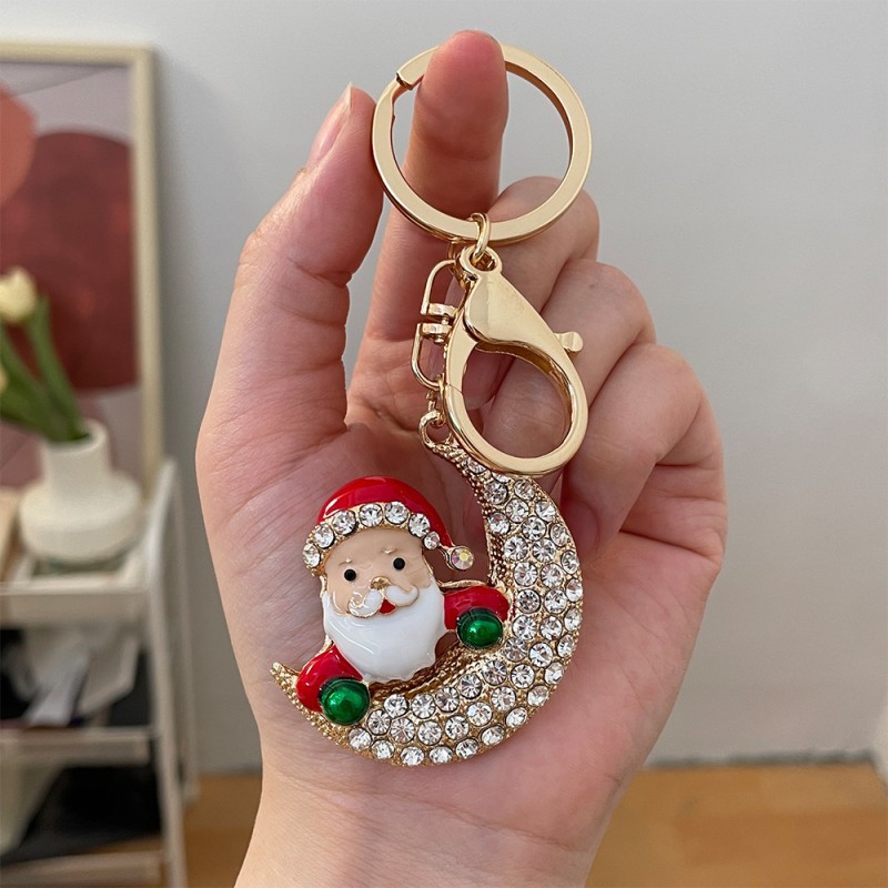 Snowman Keychain Factory - OEM Diamond Santa Alloy Rhinestone Bag Chain