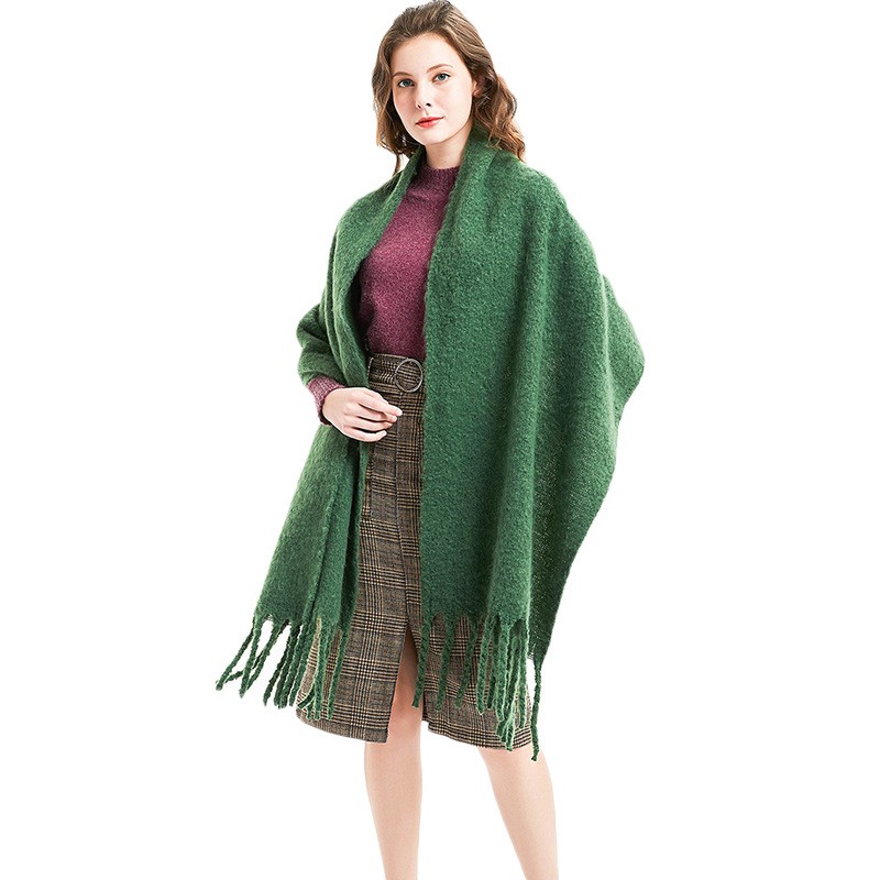 Winter Scarf Factory - OEM Lady Warm Long Pure Color Cashmere Shawl