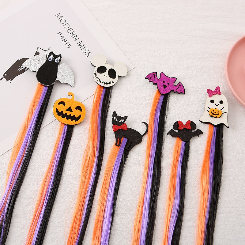 Halloween Hairpin Manufacturer - OEM Children Braid Wig Black Cosplay Decoration