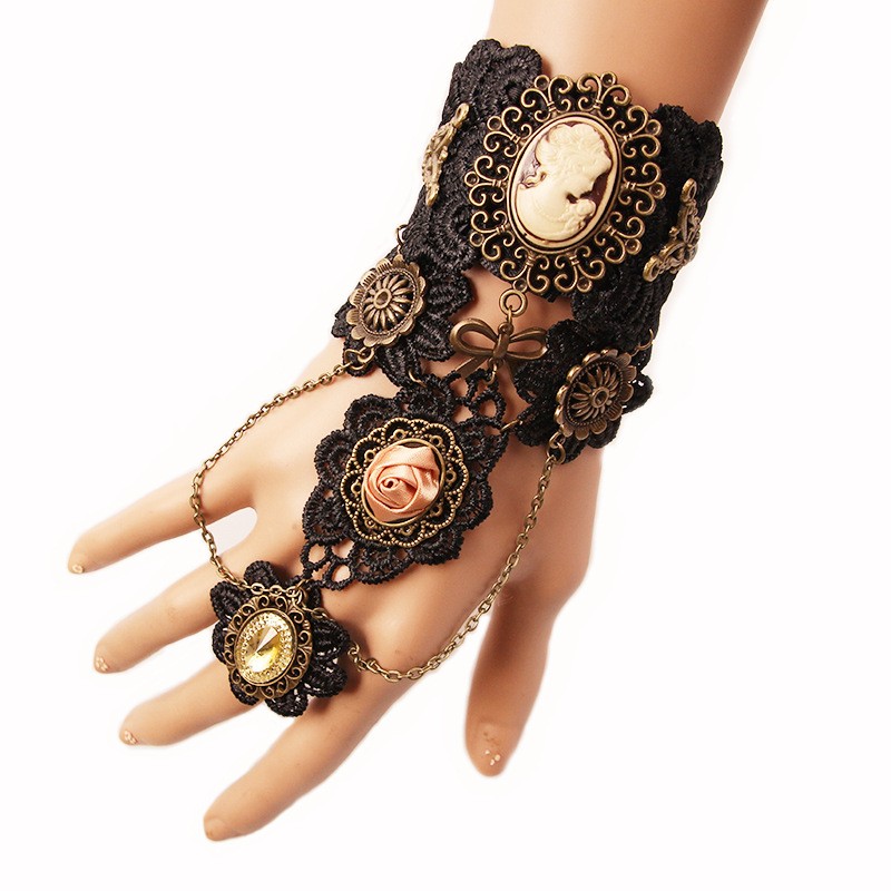 Lace Bracelet Factory - OEM Steam Engine Gear Hand Jewelry with Ring