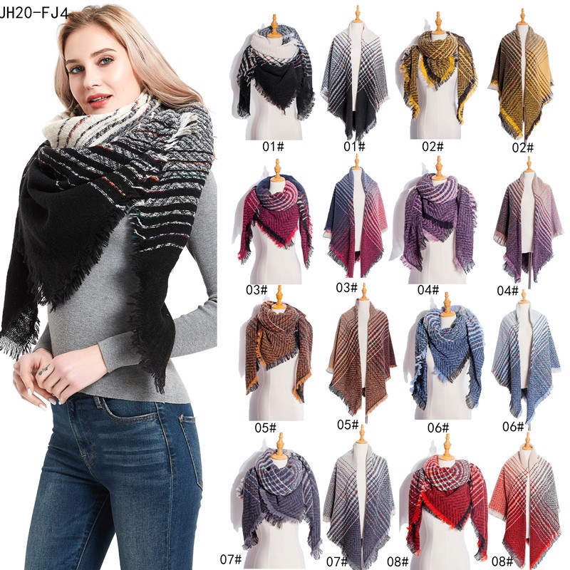 Knitted Scarf Manufacturer - OEM Fringe Acrylic Viscose Traditional Shawl