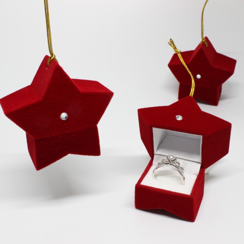Jewelry Box Manufacturer - OEM Strawberry Star Flannelette Ring Packing Box
