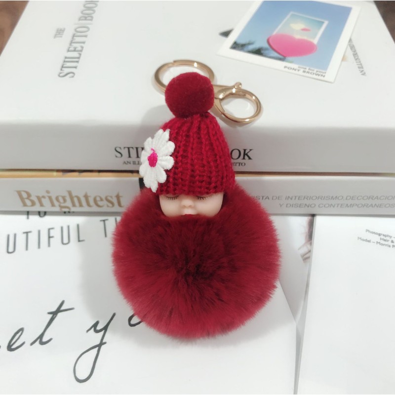 Plush Keychain Manufacturer - OEM Sleeping Flower Doll Hair Ball Pendant