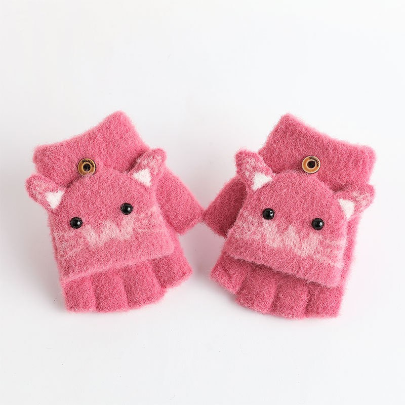 Children Gloves Manufacturer - OEM Winter Warm Soft Cartoon Cat Baby Gloves
