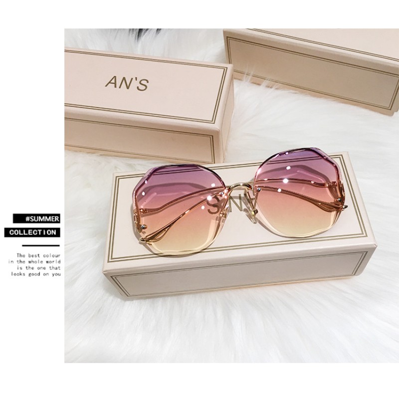 No Frame Sunglasses Factory - OEM Transparent Ocean Gradient Pink Glasses