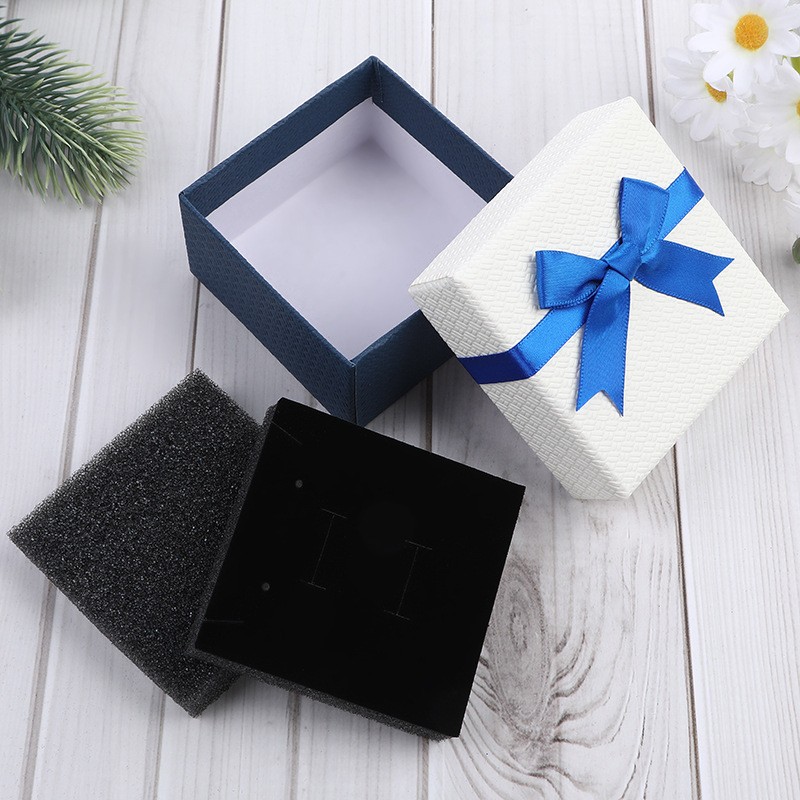 Gift Box Manufacturer - OEM 8*8*3.5cm Bow Knot Earrings Necklace Box
