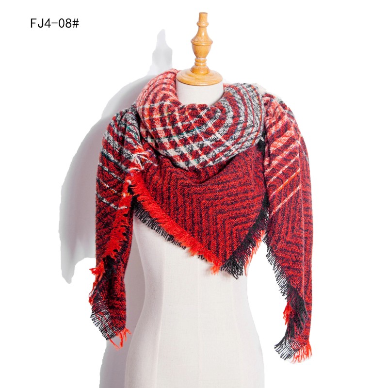 Knitted Scarf Manufacturer - OEM Fringe Acrylic Viscose Traditional Shawl