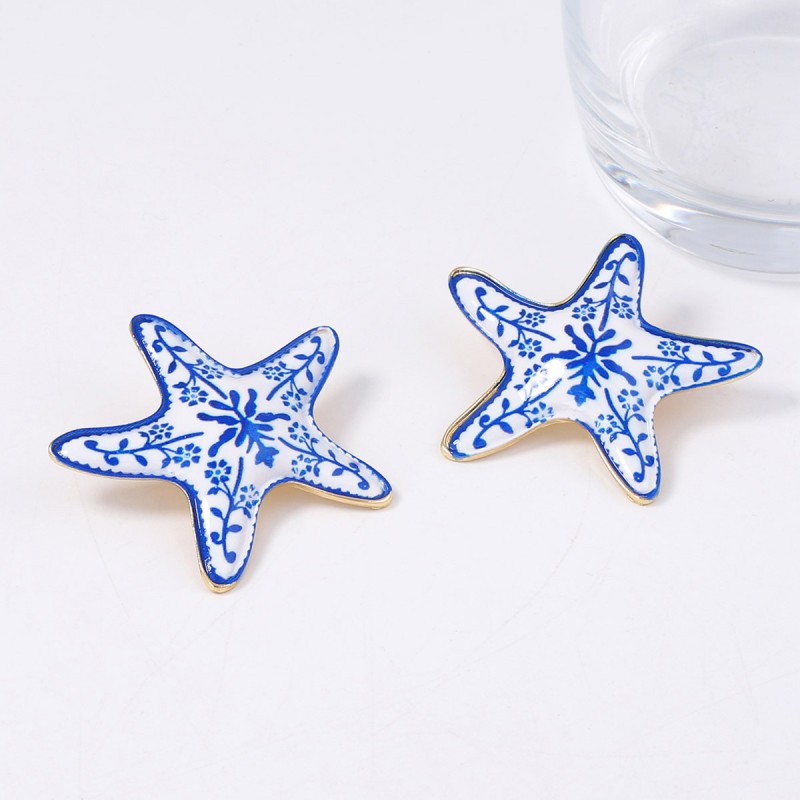 Stud Earrings Manufacturer - OEM Cute Starfish Ocean-Themed Alloy Jewelry
