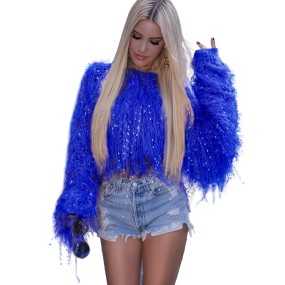 Sweater Coat Factory - OEM Autumn Winter Handmade Fringed Knit Pullover