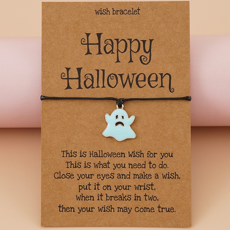 Woven Bracelet Manufacturer - OEM 8 Models Witch Hat Skull Pendant Halloween