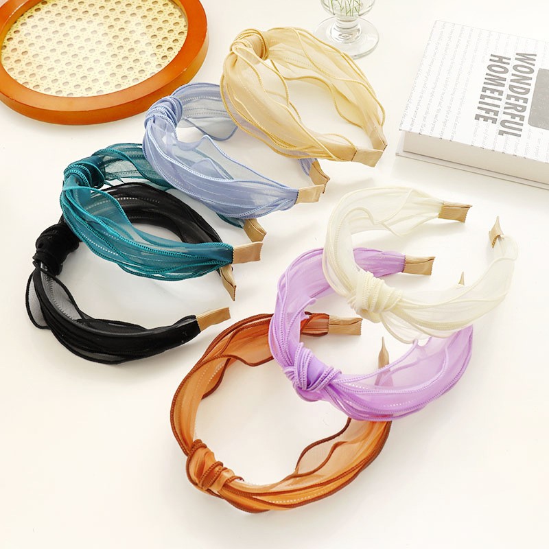 Hair Band Manufacturer - OEM Mesh Tie Knot Face Wash Head Band